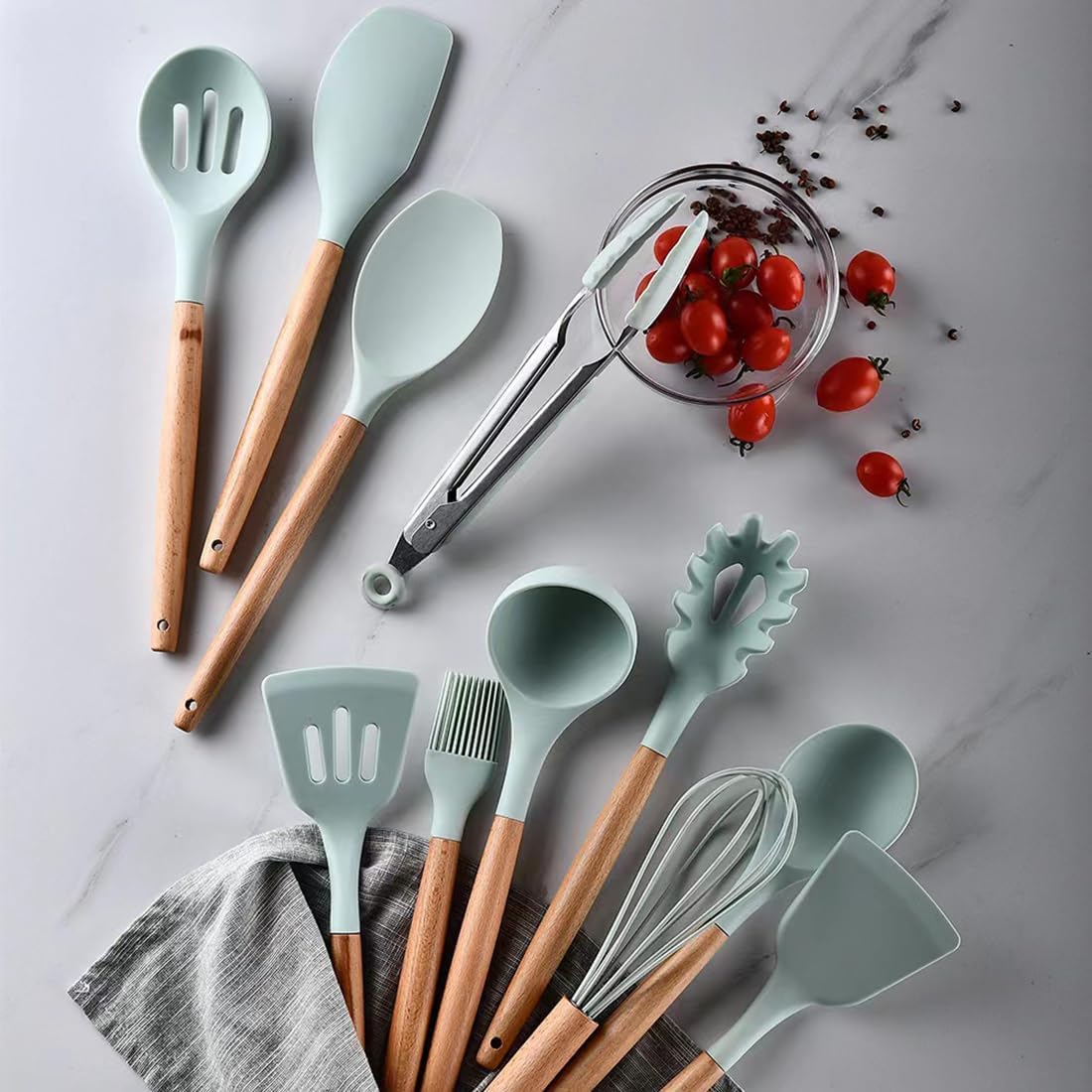 Kitchen Utensil Set, 12 PCS Silicone Cooking Utens... - Image 4