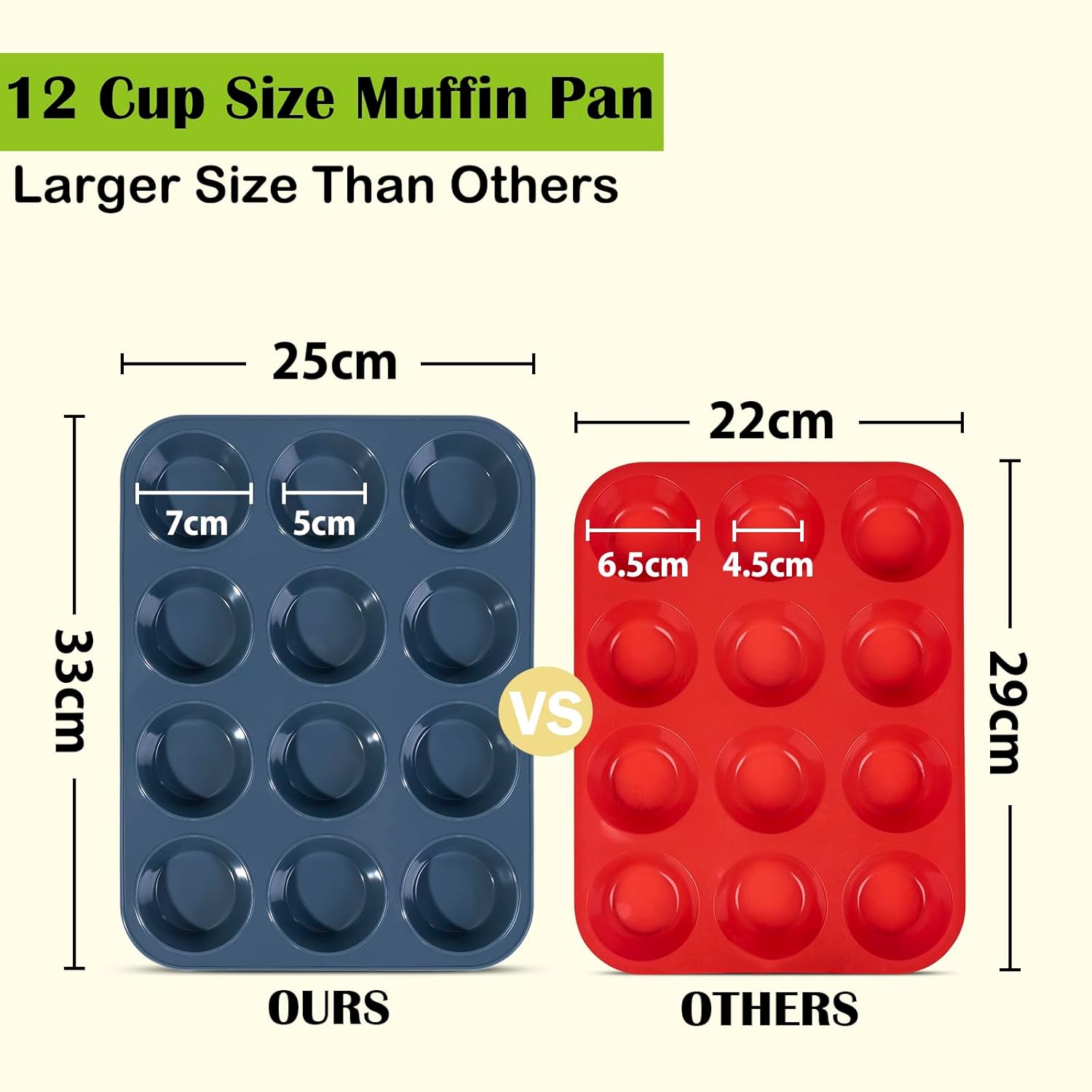 Super Kitchen Large Muffin Tray 12 Cup Silicone Mu... - Image 5