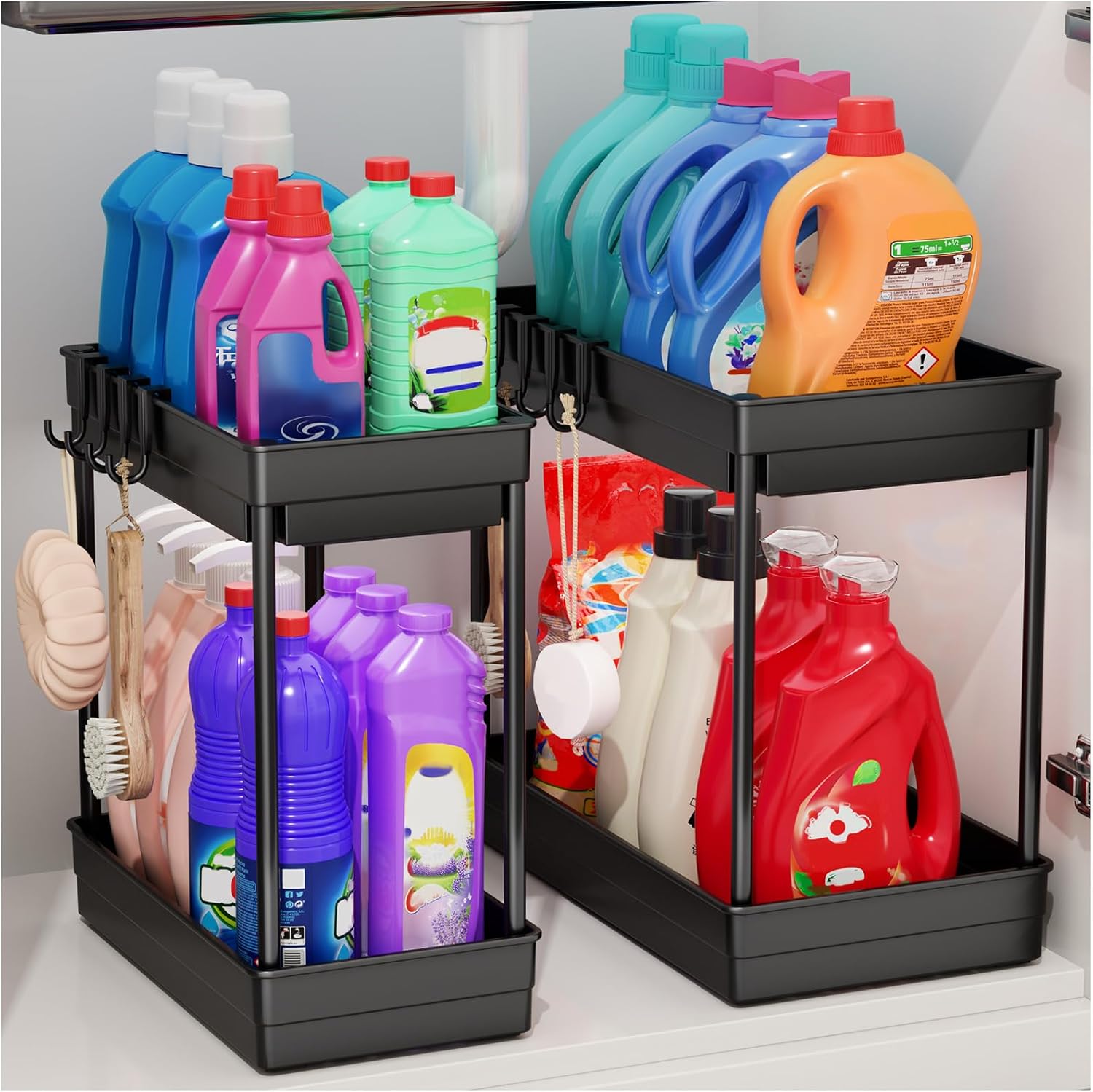 PurKeep 2 Pack Under Sink Storage - 2 Tier Kitchen... - Image 2