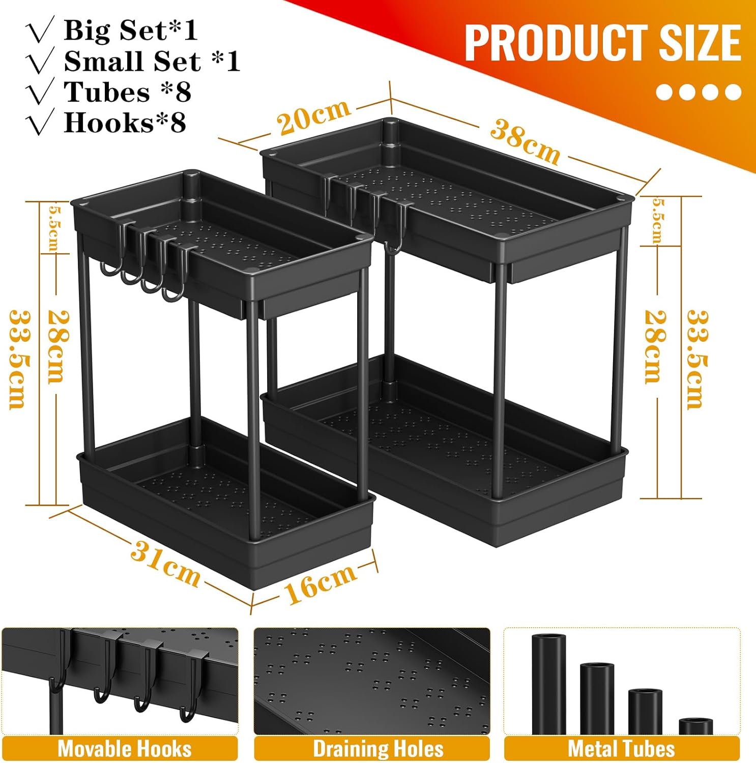 SavvyStor 2 Pack Under Sink Storage - Kitchen Stor... - Image 3