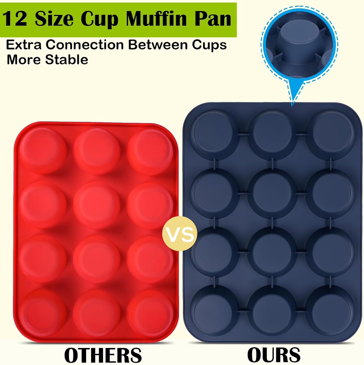 Super Kitchen Large Muffin Tray 12 Cup Silicone Mu... - Image 4