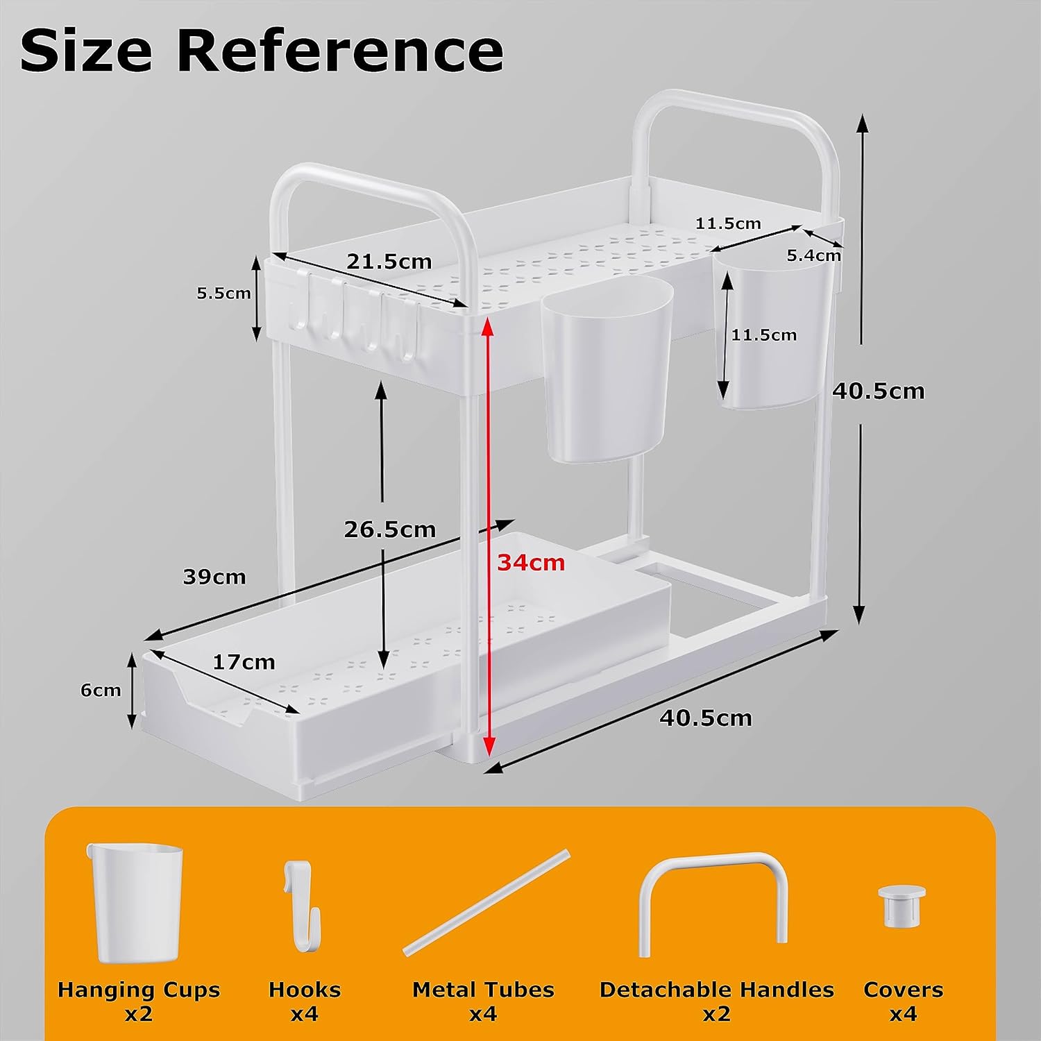Under Sink Storage Kitchen Organiser, 2 Tier Slidi... - Image 4