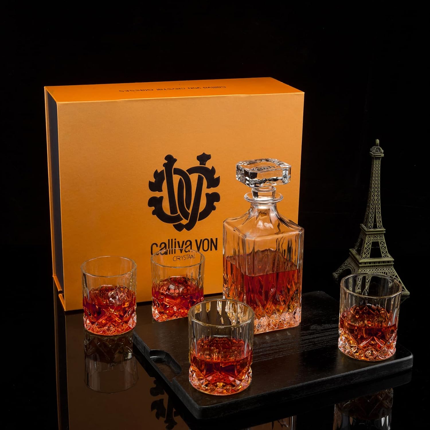 Crystal Whiskey Decanter Set, Hand Made Liquor Dec... - Image 6