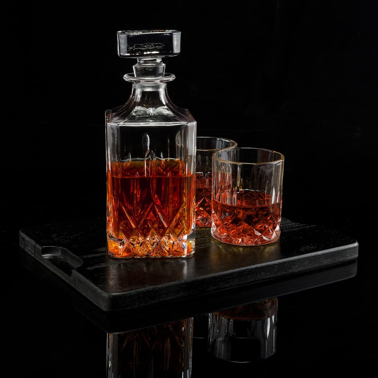 Crystal Whiskey Decanter Set, Hand Made Liquor Dec... - Image 7