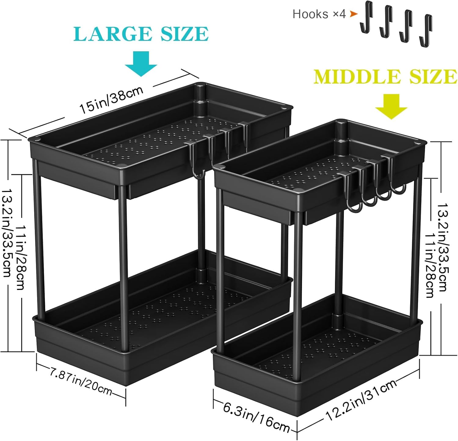PurKeep 2 Pack Under Sink Storage - 2 Tier Kitchen... - Image 3