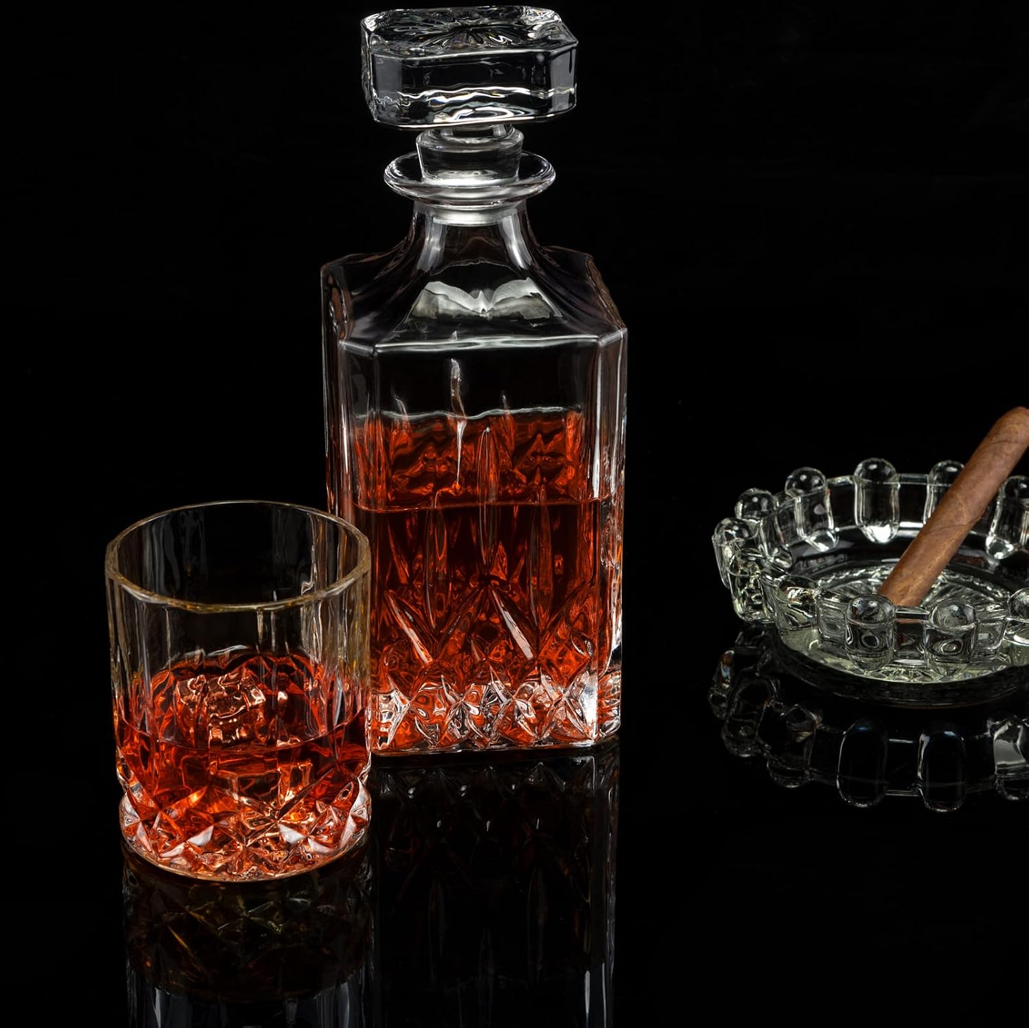 Crystal Whiskey Decanter Set, Hand Made Liquor Dec... - Image 8