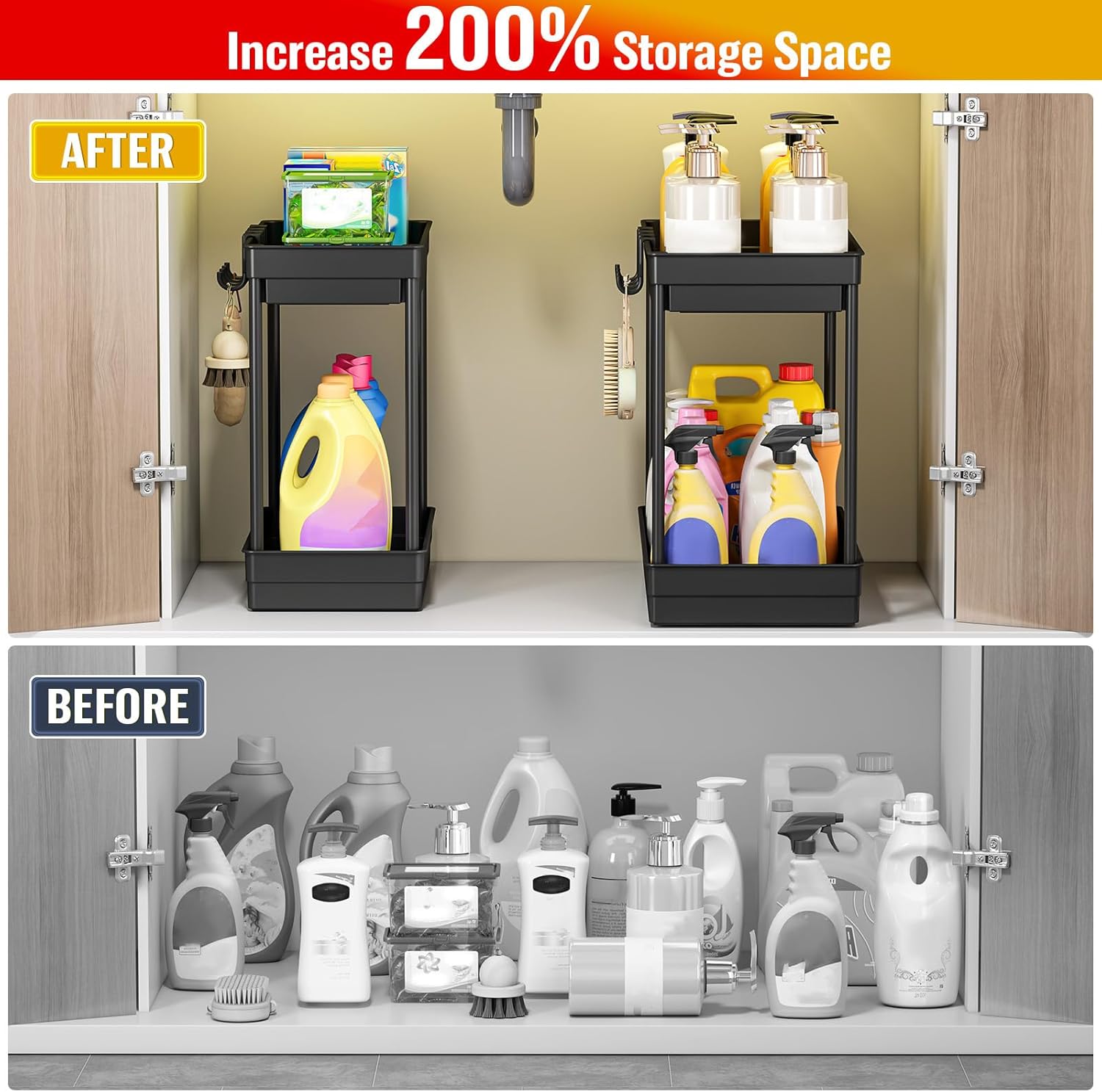 SavvyStor 2 Pack Under Sink Storage - Kitchen Stor... - Image 4