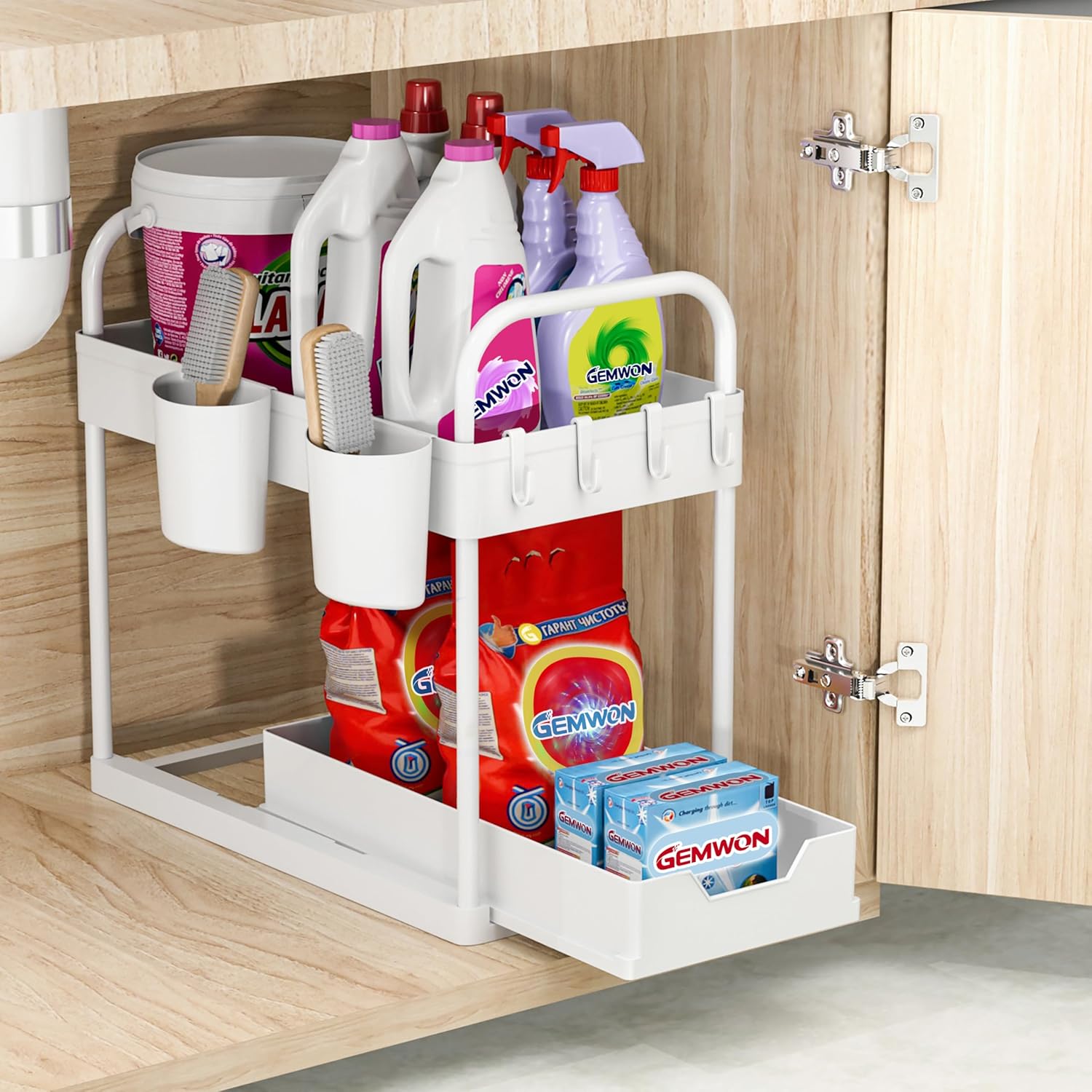Under Sink Storage Kitchen Organiser, 2 Tier Slidi... - Image 2