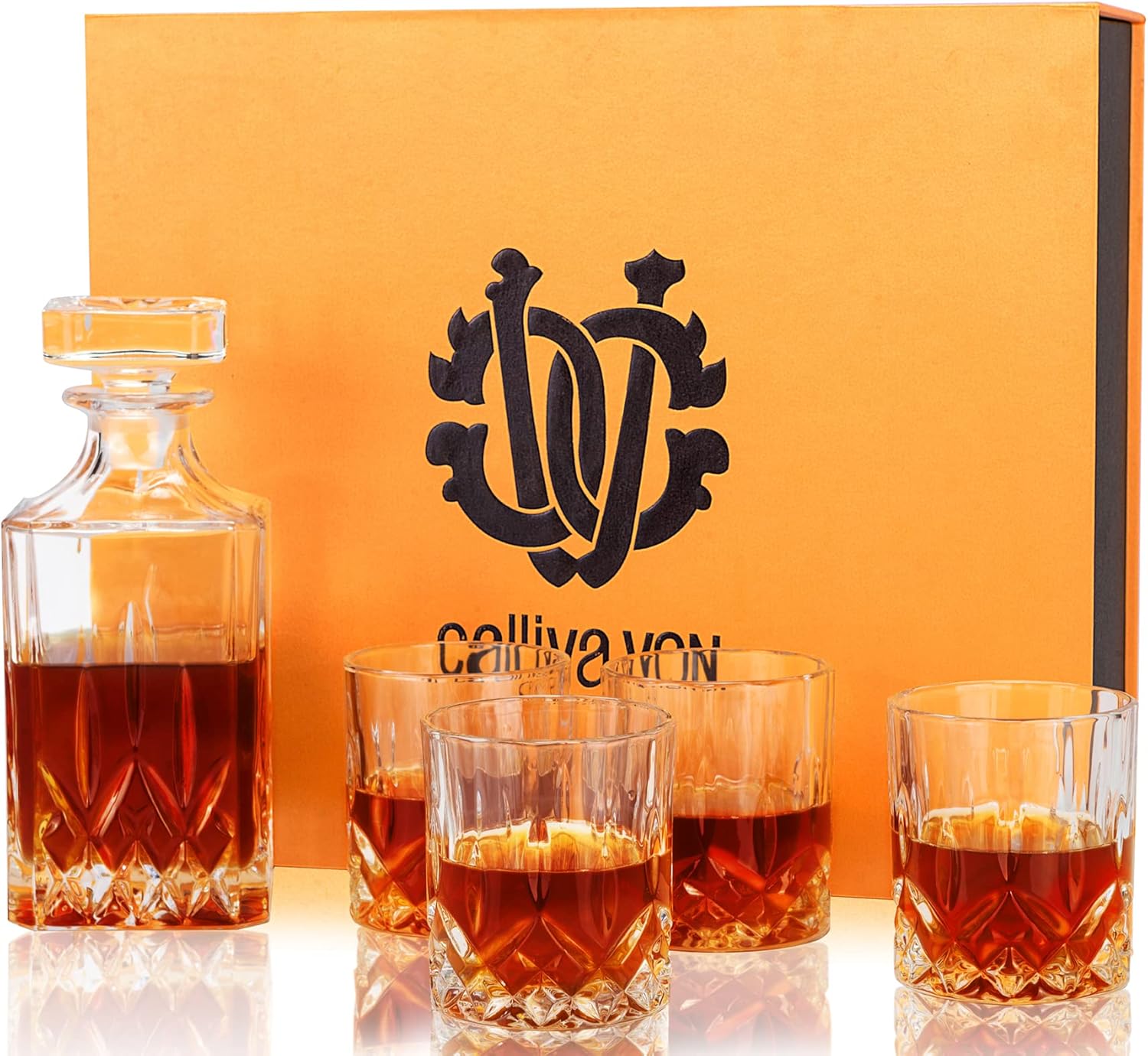 Crystal Whiskey Decanter Set, Hand Made Liquor Dec... - Image 2