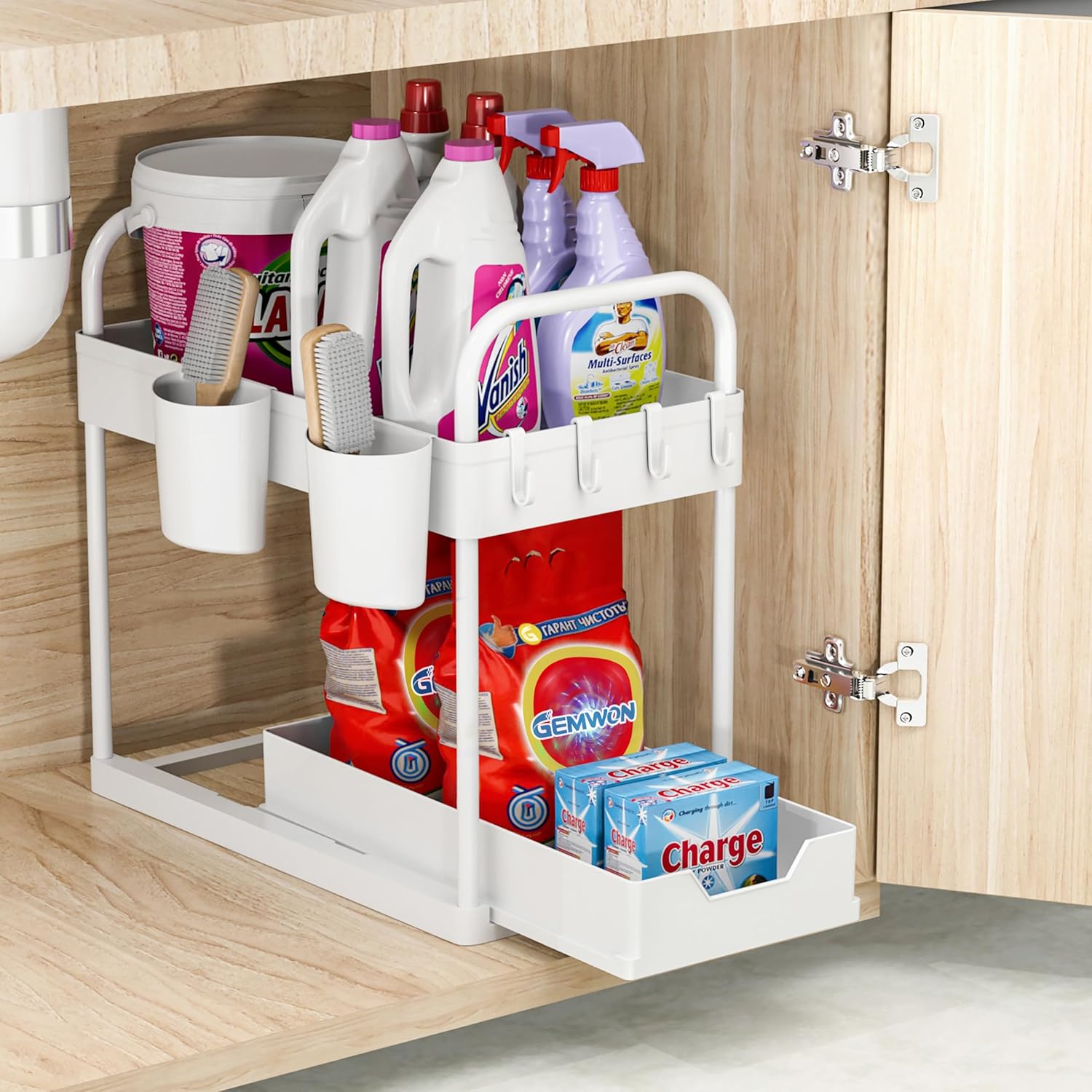 Under Sink Storage Kitchen Organiser, 2 Tier Slidi... - Image 3