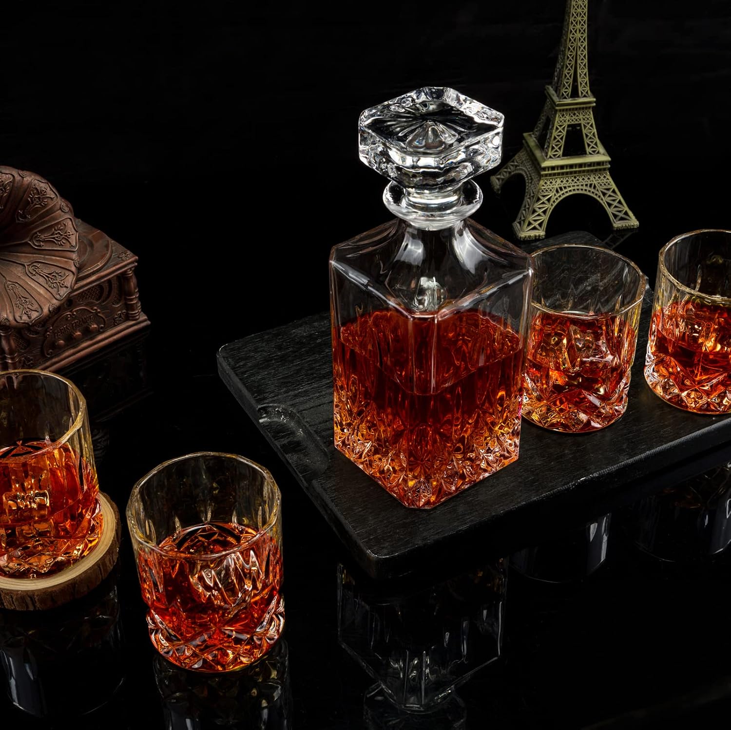 Crystal Whiskey Decanter Set, Hand Made Liquor Dec... - Image 4