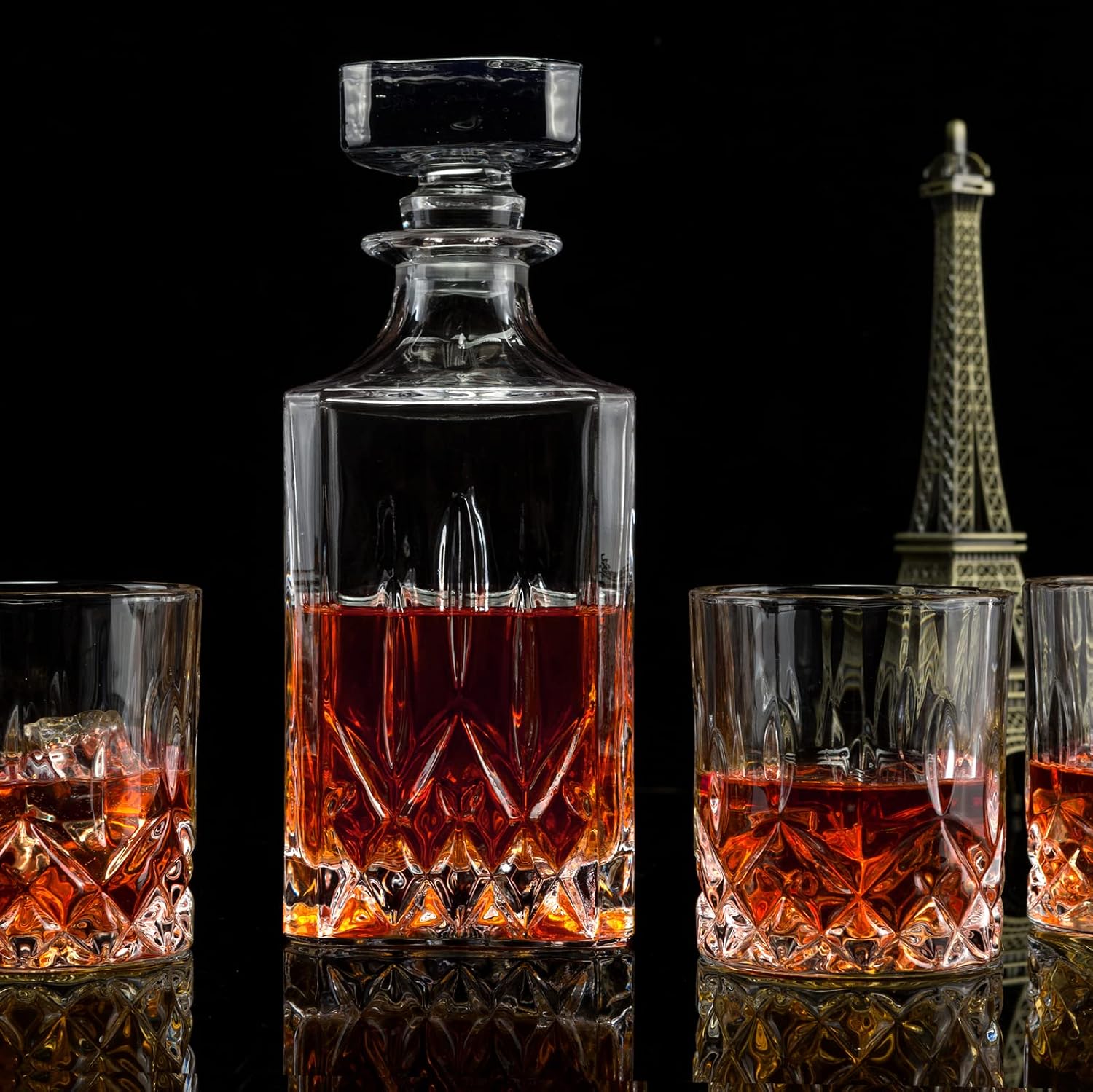 Crystal Whiskey Decanter Set, Hand Made Liquor Dec... - Image 5