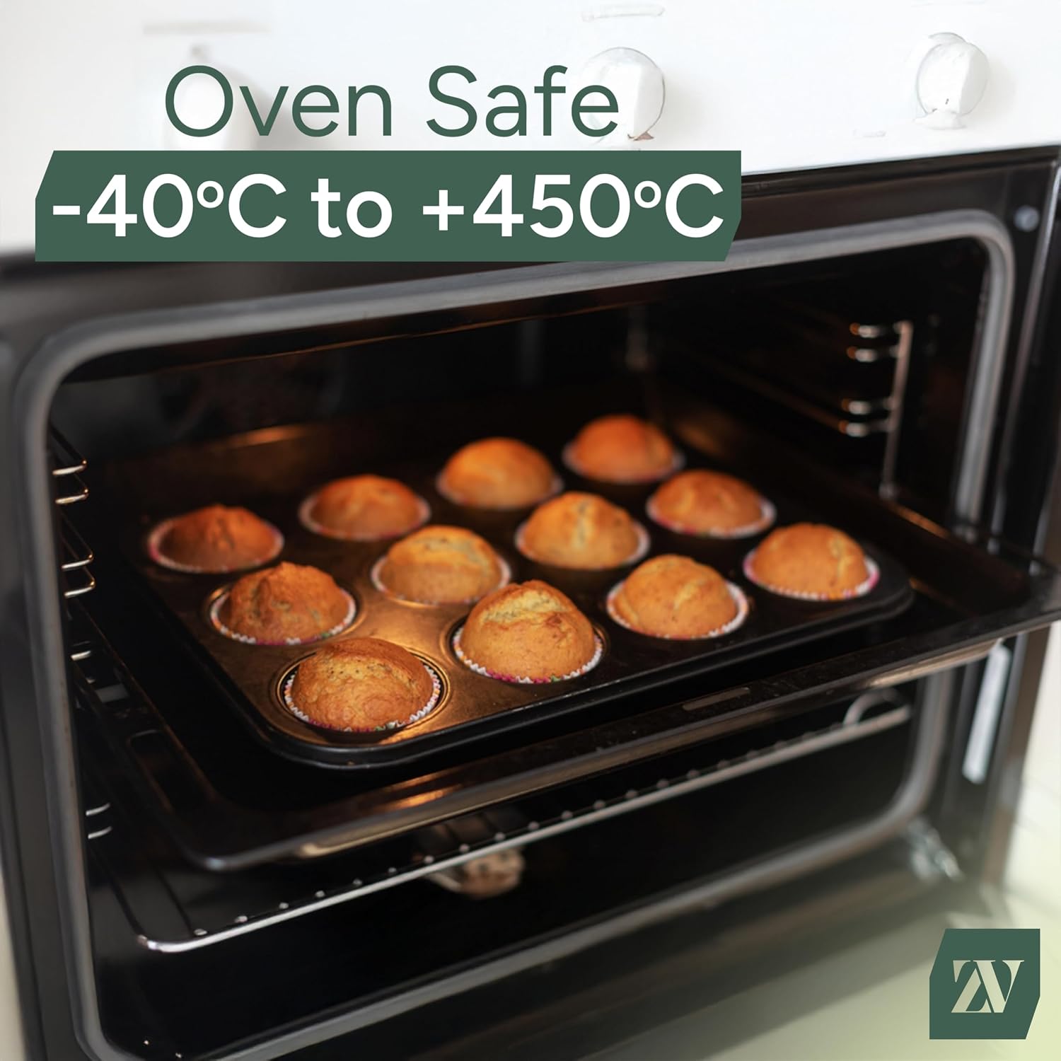 Zuvo 12 Cup Muffin Tray & Cupcake Tin, Carbon Stee... - Image 5