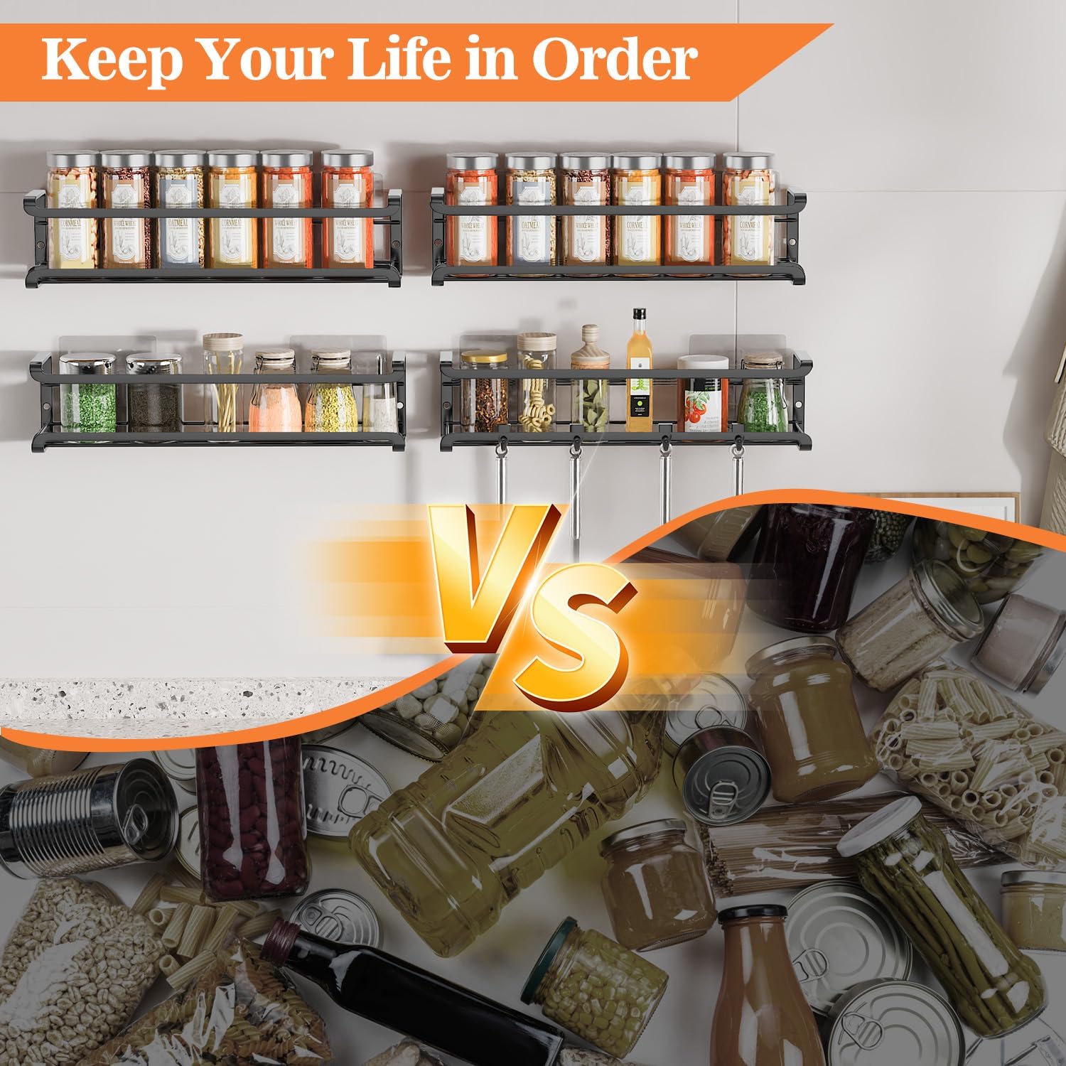 TRAYINDALY Spice Rack Wall Mounted 4 Pack, Space-S... - Image 6