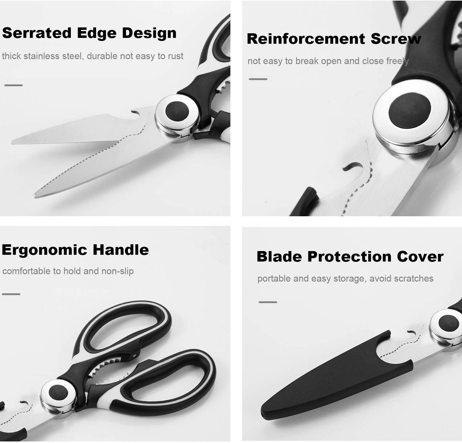 2 Pcs Kitchen Scissors, Heavy Duty Utility Food Sc... - Image 4