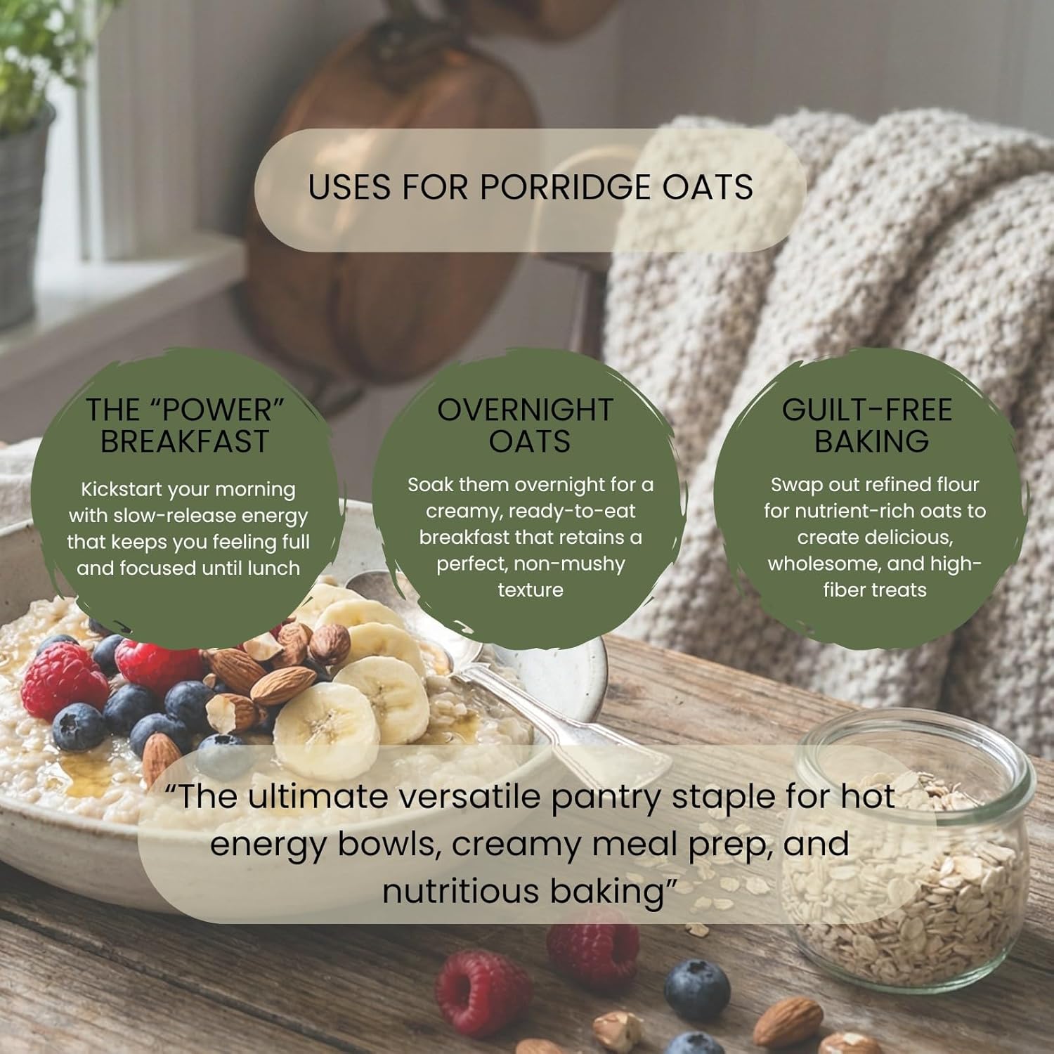 Minton & Donello Organic Porridge Oats 1kg – Whole... - Image 3