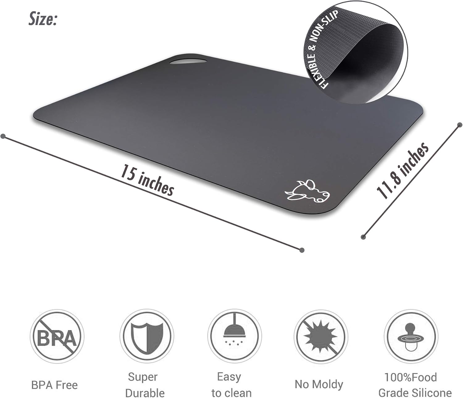 Fotouzy Plastic Cutting Board Flexible Mats with F... - Image 3