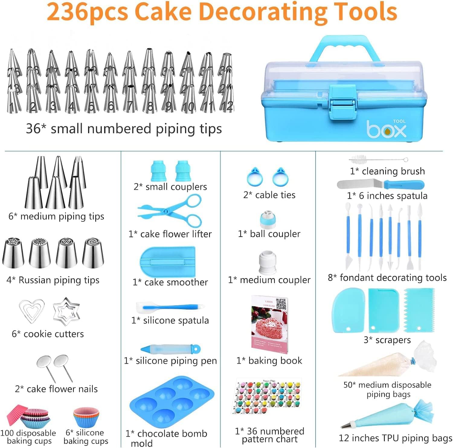 Boyun Cake Decorating Tools Supplies Kit: 236pcs B... - Image 2