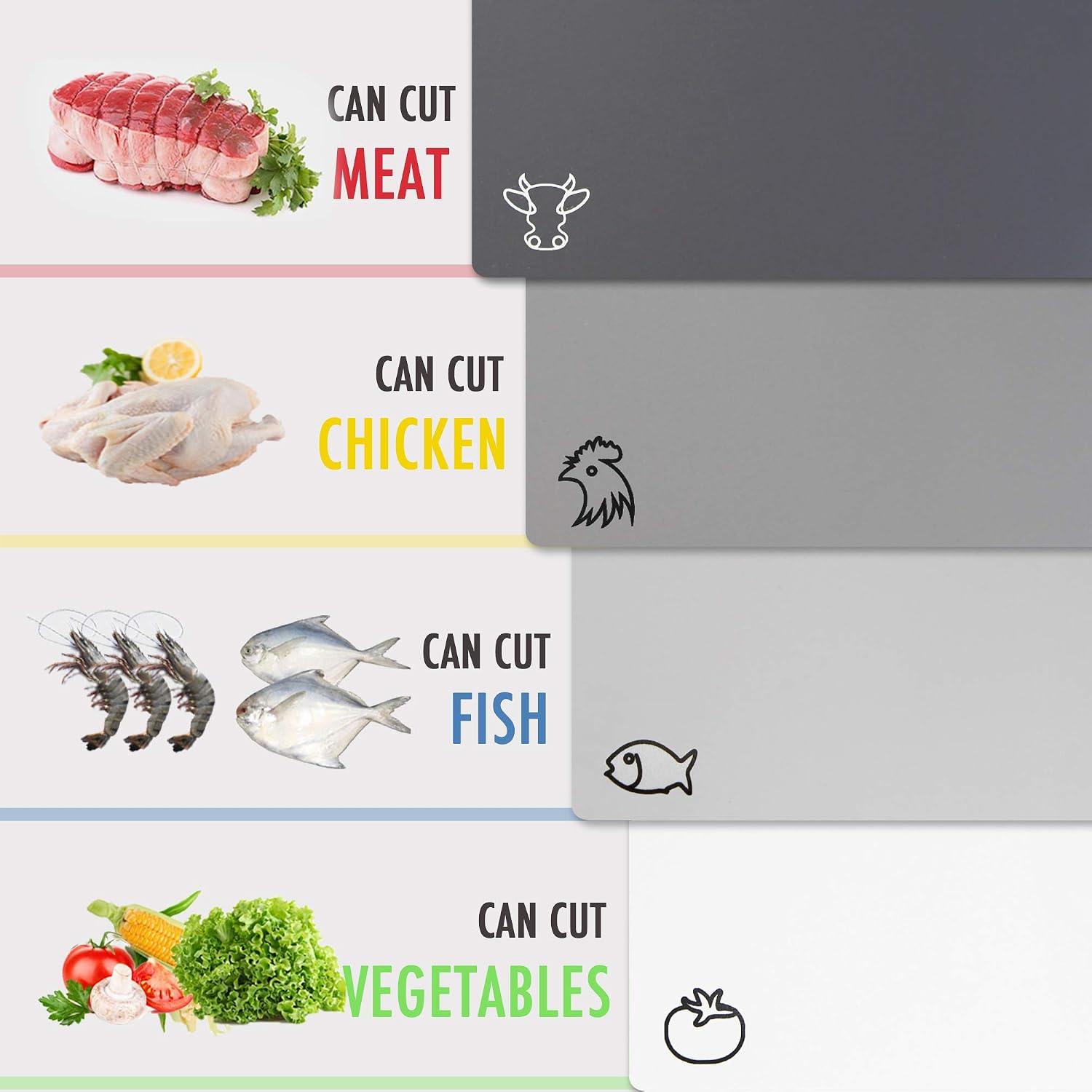 Fotouzy Plastic Cutting Board Flexible Mats with F... - Image 4