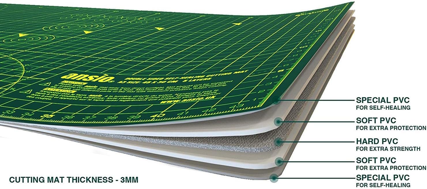 ANSIO Craft Cutting Mat Self Healing A3 Double Sid... - Image 2