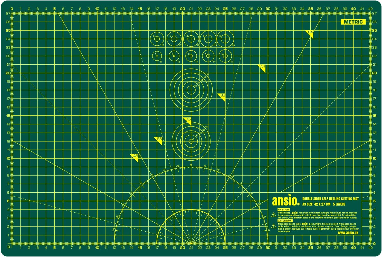 ANSIO Craft Cutting Mat Self Healing A3 Double Sid... - Image 4