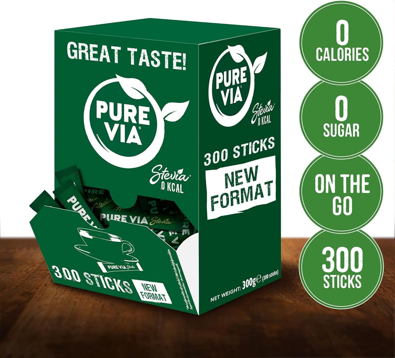 Pure Via Stevia Sticks | 300g | Zero Calorie, Zero... - Image 2