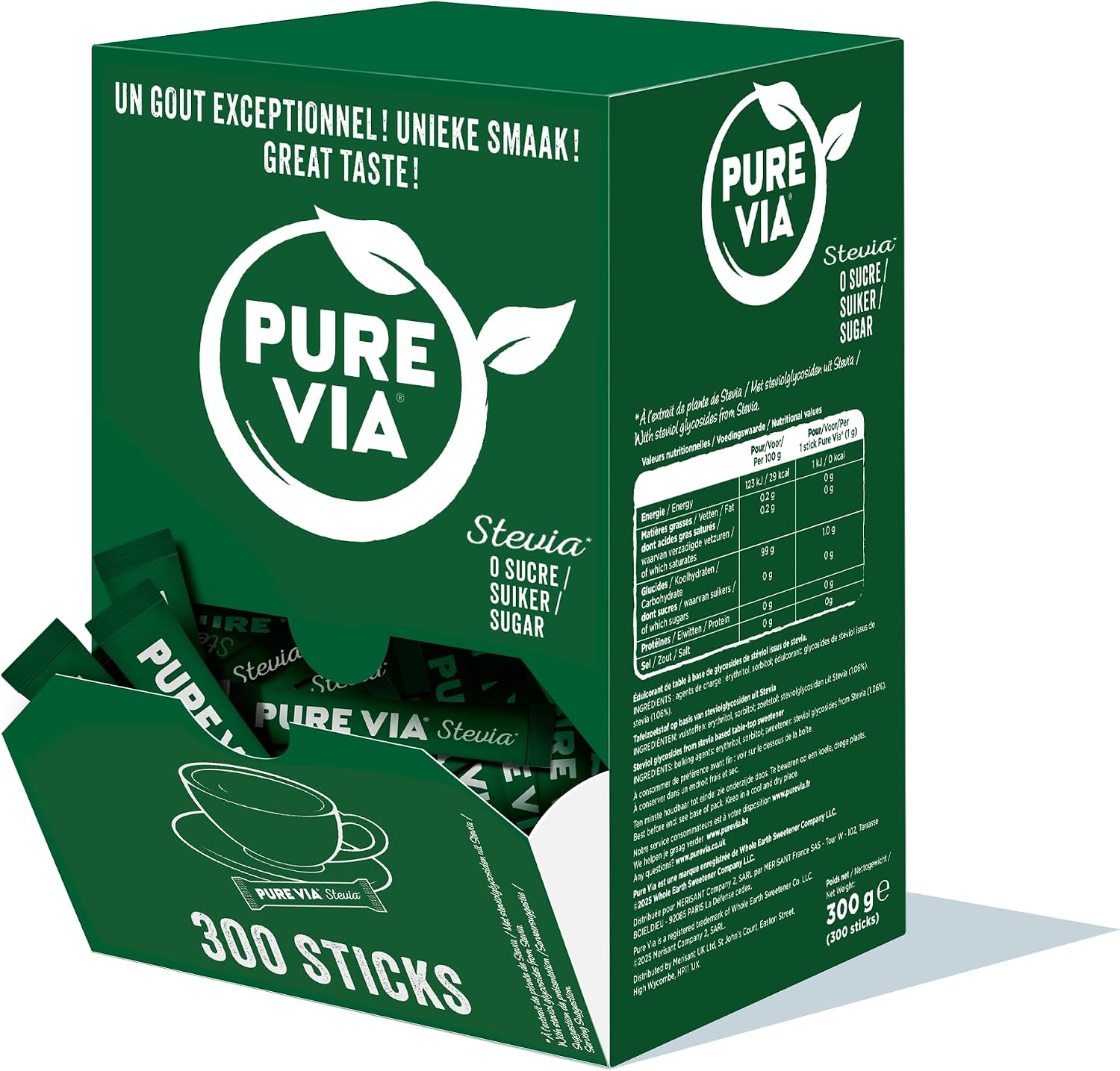 Pure Via Stevia Sticks | 300g | Zero Calorie, Zero...