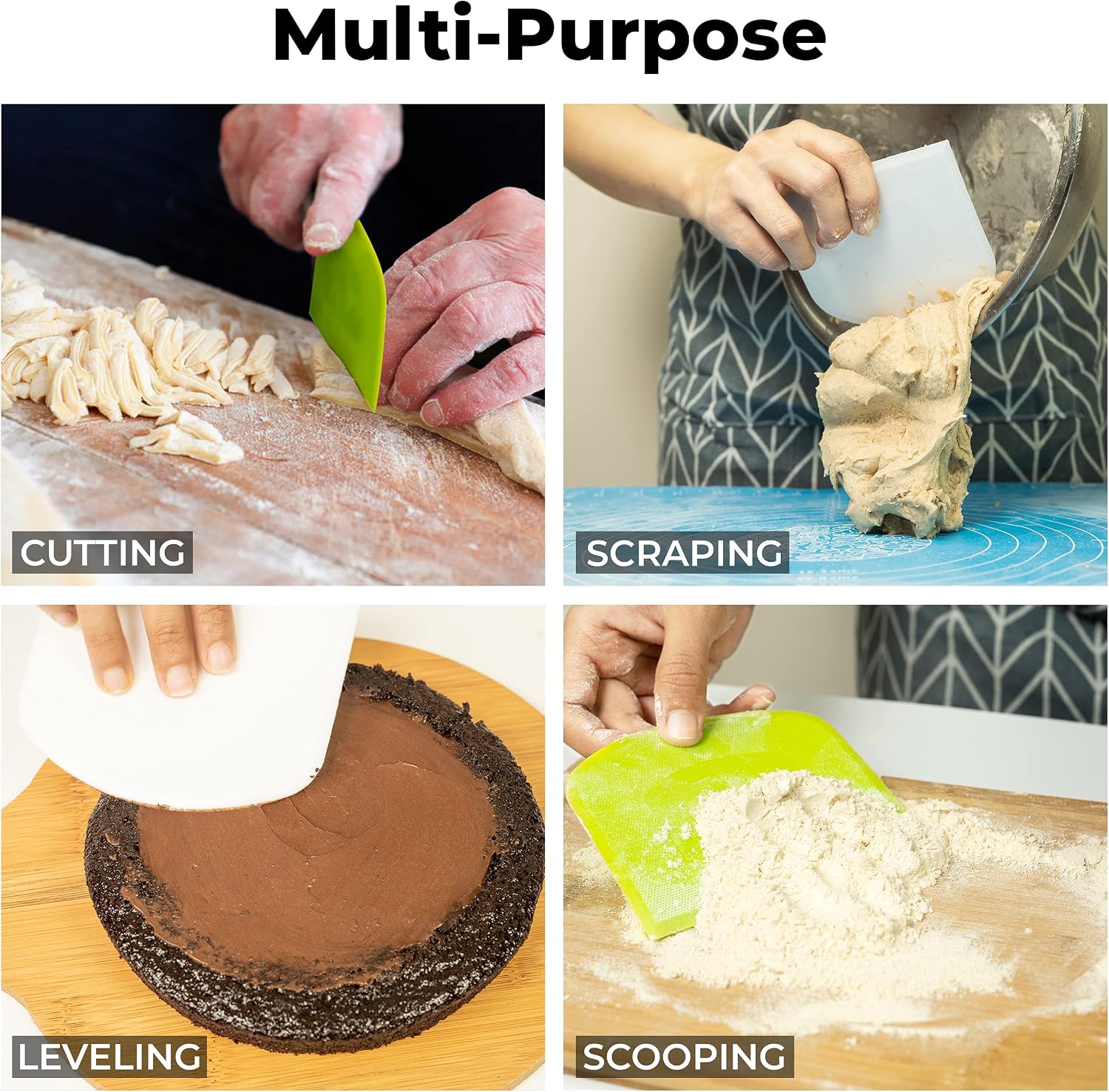 Zikrange Dough Scraper Set of 2 (9.5cmx12cm) Food ... - Image 6